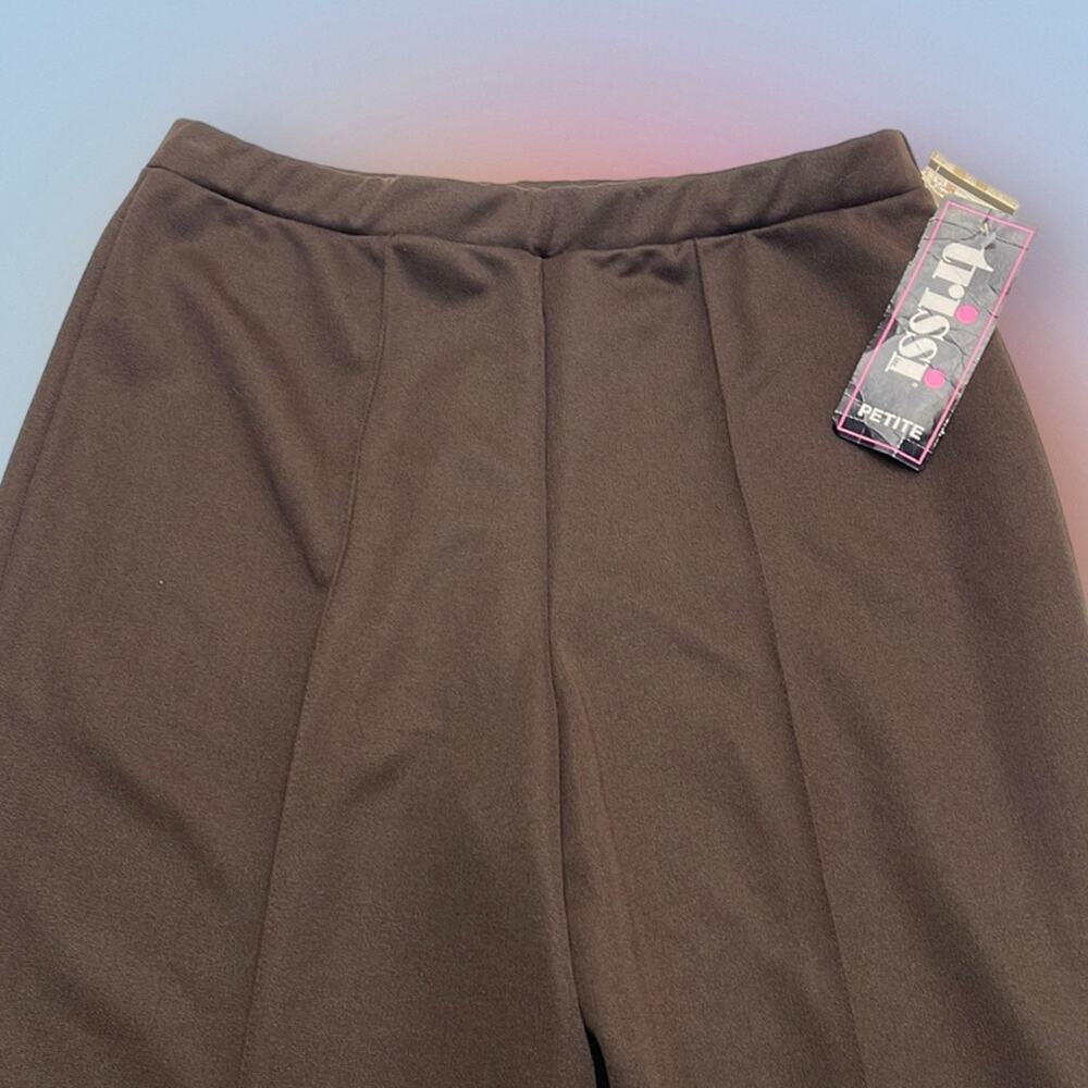 TRISSI Women’s 16 Petite Brown VINTAGE Pull On Polyester Pant